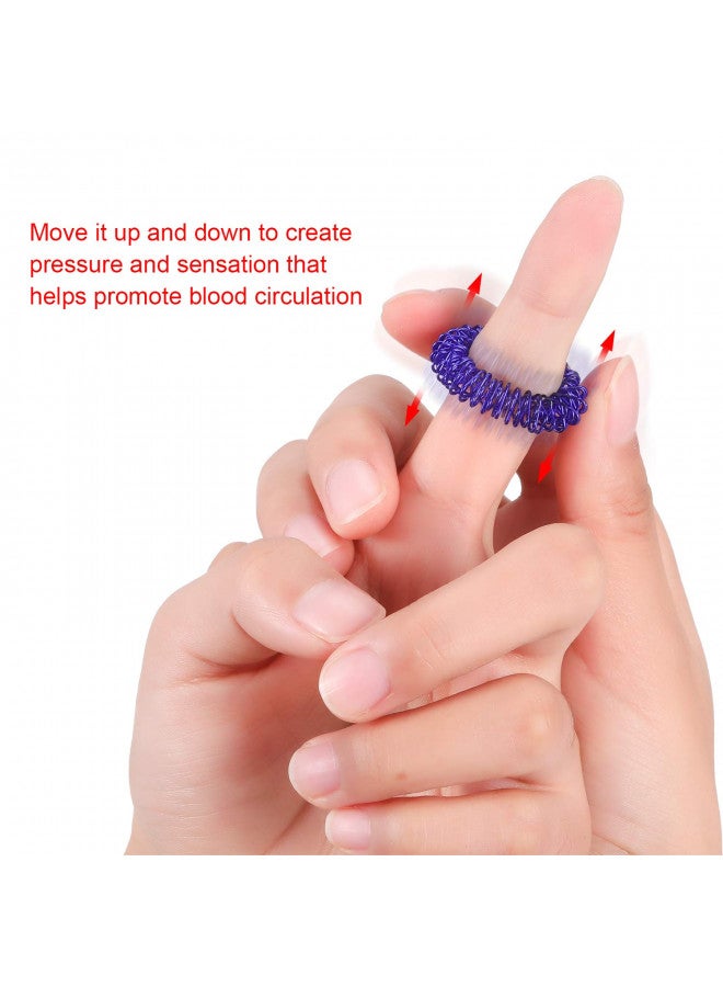 Blulu 30 Pieces Acupressure Rings Spiky Sensory Rings for Fingers Stress Relief Fidget Sensory Massager for Teens Adults  - Image 2