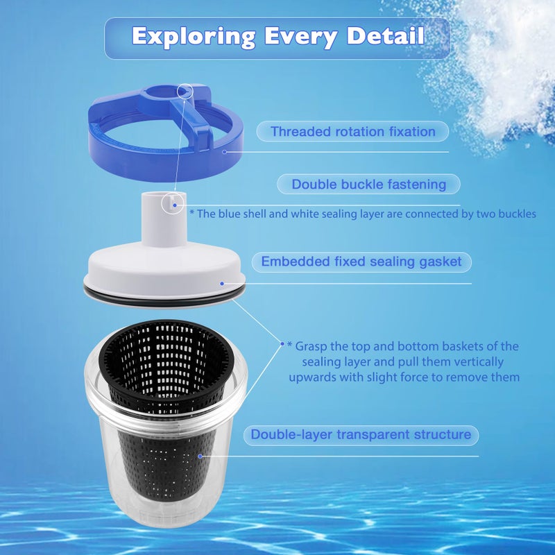 ATRACYPART Inline Pool Leaf Canister Compatible with Hayward W560 PoolVac Navigator Standard, Leaf Catcher Filter with Strainer Basket and 5 Skimmer Socks - Image 4