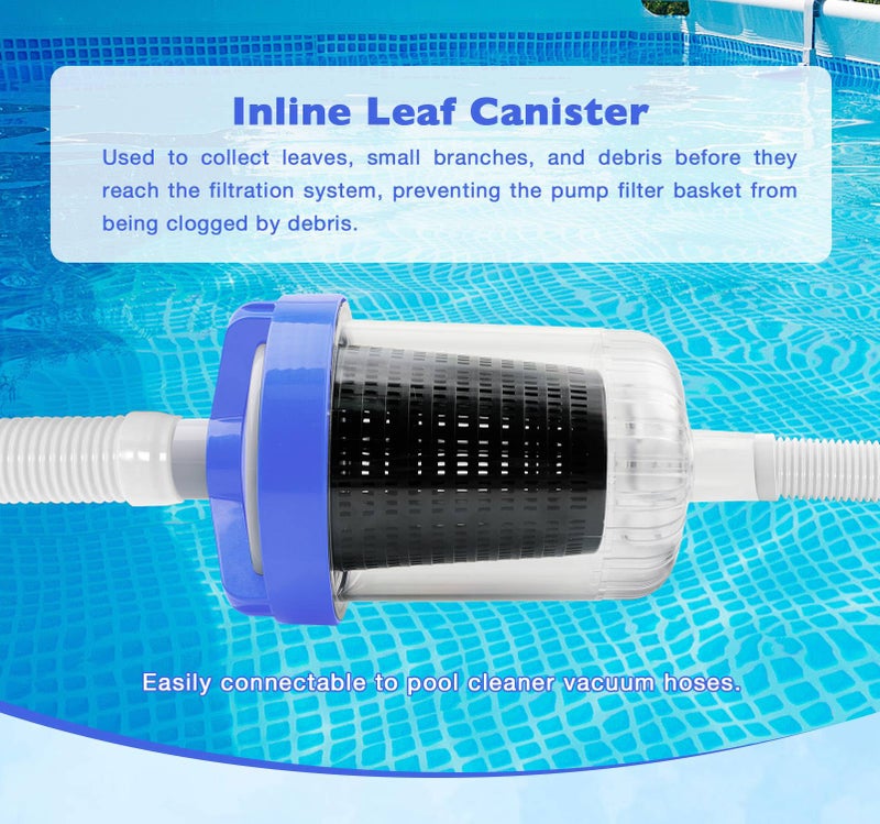 ATRACYPART Inline Pool Leaf Canister Compatible with Hayward W560 PoolVac Navigator Standard, Leaf Catcher Filter with Strainer Basket and 5 Skimmer Socks - Image 2