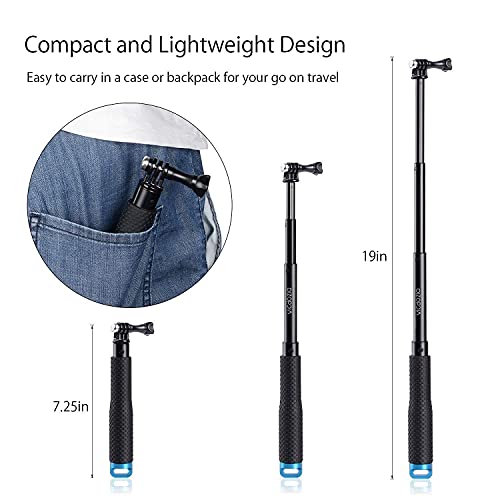VIBLITZ® 19 Inch Extendable Hand Grip Waterproof Monopod Selfie Stick for Action Cameras Compatible with GoPro Hero 9/8/7/6/5, SJCAM, Eken, Yi - Image 5
