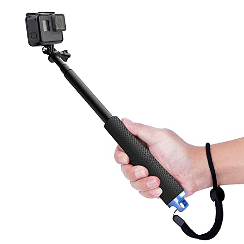 VIBLITZ® 19 Inch Extendable Hand Grip Waterproof Monopod Selfie Stick for Action Cameras Compatible with GoPro Hero 9/8/7/6/5, SJCAM, Eken, Yi - Image 1