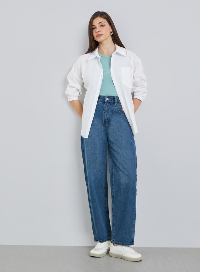 Styli Women White Oversized Buttoned Shirt - Image 2