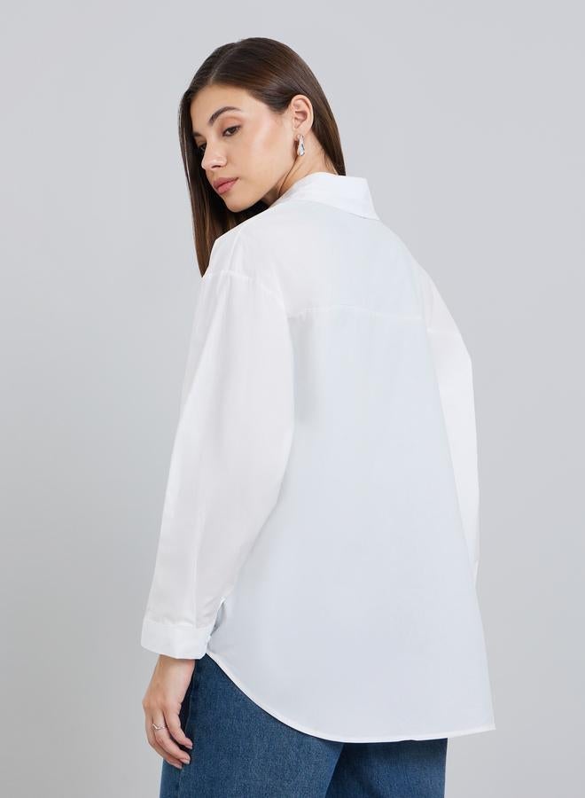 Styli Women White Oversized Buttoned Shirt - Image 4