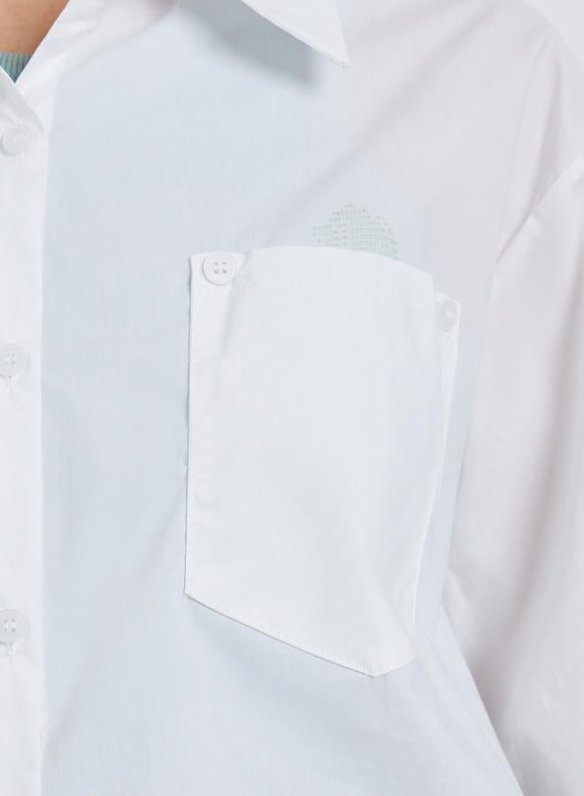 Styli Women White Oversized Buttoned Shirt - Image 3