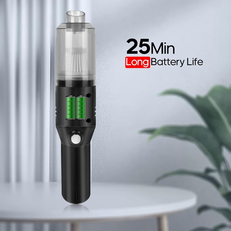 Auloea Cordless Portable Mini Car Vacuum Cleaner, Powerful (400g) Handheld Vacuum Cleaner, Cordless Rechargeable, Black, Hand Vacuum Cleaner for Car/Desk - Image 4