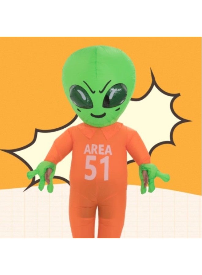 Adult Funny Costume Performance Funny Cartoon Doll Dress Up Props Area 51 Alien Inflatable Year Gift-Color:Space Uniform—adult  - Image 5