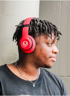 Volkano Volkano Impulse Series Bluetooth Wireless Head Phones with FM Radio, Extendable, Hands - Free Calling, AUX Input, SD Card Reader - Red, 1 Year Warranty  - Image 5