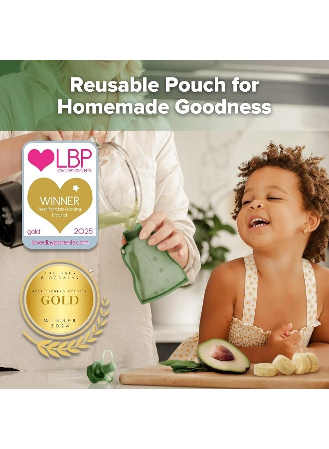 haakaa Yummy Pouch Reusable Baby Food Pouch, 4oz, 2 Pack - Image 2