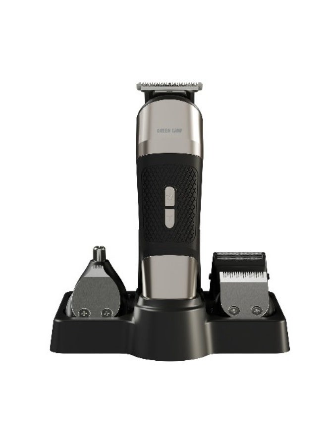 GREEN LION Trim Master 5 in 1 Trimmer with 5H Working Time & 2 Speed Levels / 7500 RPM Motor / Digital Display / Stainless Steel Blade / Corded & Cordless / Suitable for Head & Face - Black - Image 1