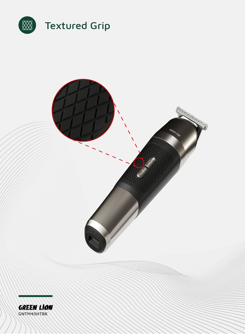 GREEN LION Trim Master 5 in 1 Trimmer with 5H Working Time & 2 Speed Levels / 7500 RPM Motor / Digital Display / Stainless Steel Blade / Corded & Cordless / Suitable for Head & Face - Black - Image 5