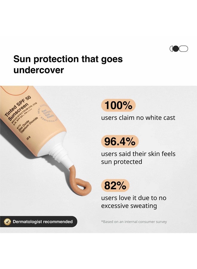 Cureskin Mineral Sunscreen Matte Finish Tinted SPF 50 PA++++ | Broad Spectrum Sun (UVA/UVB/IR) Protection with Titanium Dioxide, 50 g (Pack of 1) - Image 3