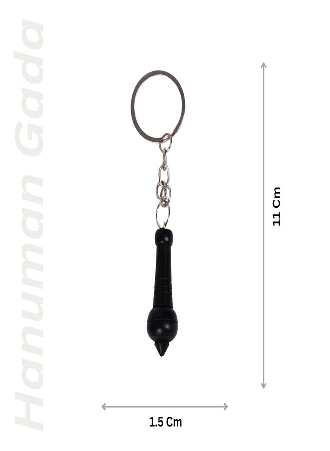 WoCra® Karungali Keychain Hanuman Gada | 100% Natural Hanuman Mace Karungali Keychain |Original Black Ebony Wood Karungali Gada Keychain for Cycle Bike and Car |1 Piece - Image 3