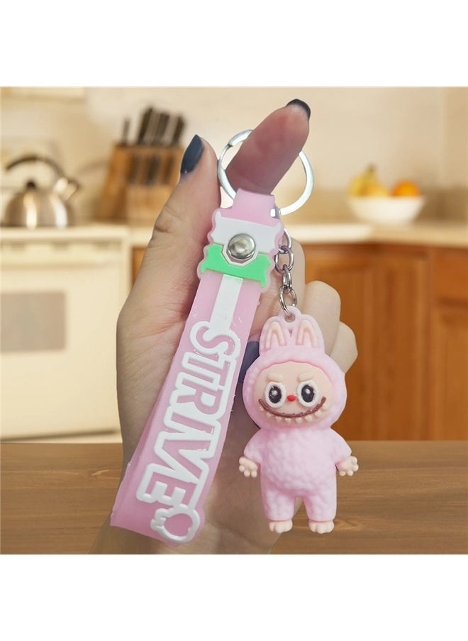 yongsheng Cartoon Silicone Keychain Accessory Pink，Cartoon Keychain Accessory Decor,Cute Keychains,Keychain Decoration backpacks Bag Pendant,Key Purse Handbag Charms for Women  - Image 3