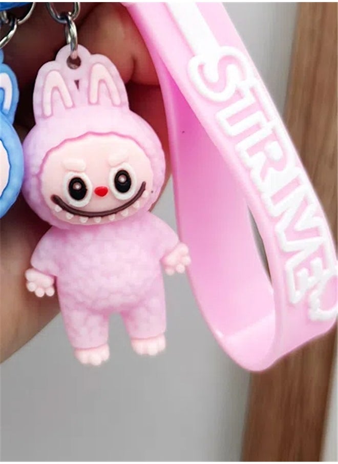 yongsheng Cartoon Silicone Keychain Accessory Pink，Cartoon Keychain Accessory Decor,Cute Keychains,Keychain Decoration backpacks Bag Pendant,Key Purse Handbag Charms for Women  - Image 5