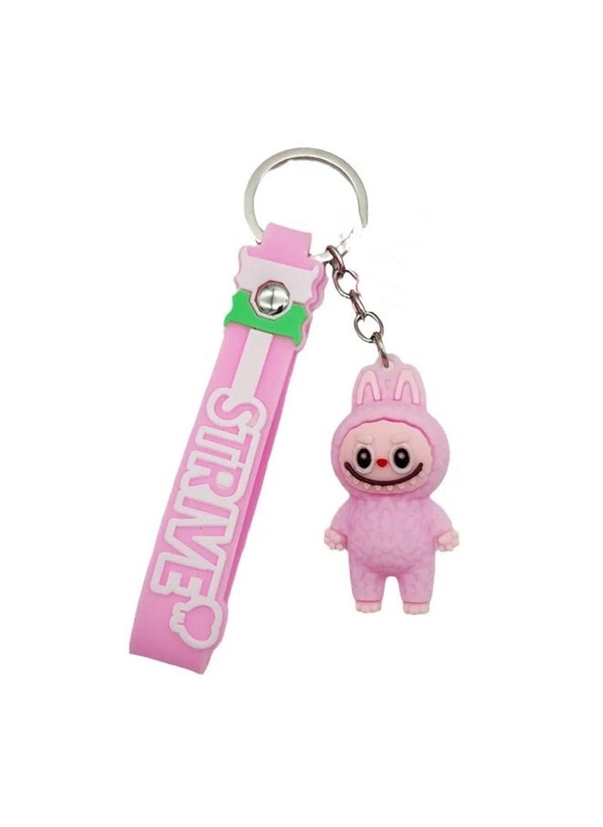 yongsheng Cartoon Silicone Keychain Accessory Pink，Cartoon Keychain Accessory Decor,Cute Keychains,Keychain Decoration backpacks Bag Pendant,Key Purse Handbag Charms for Women  - Image 1