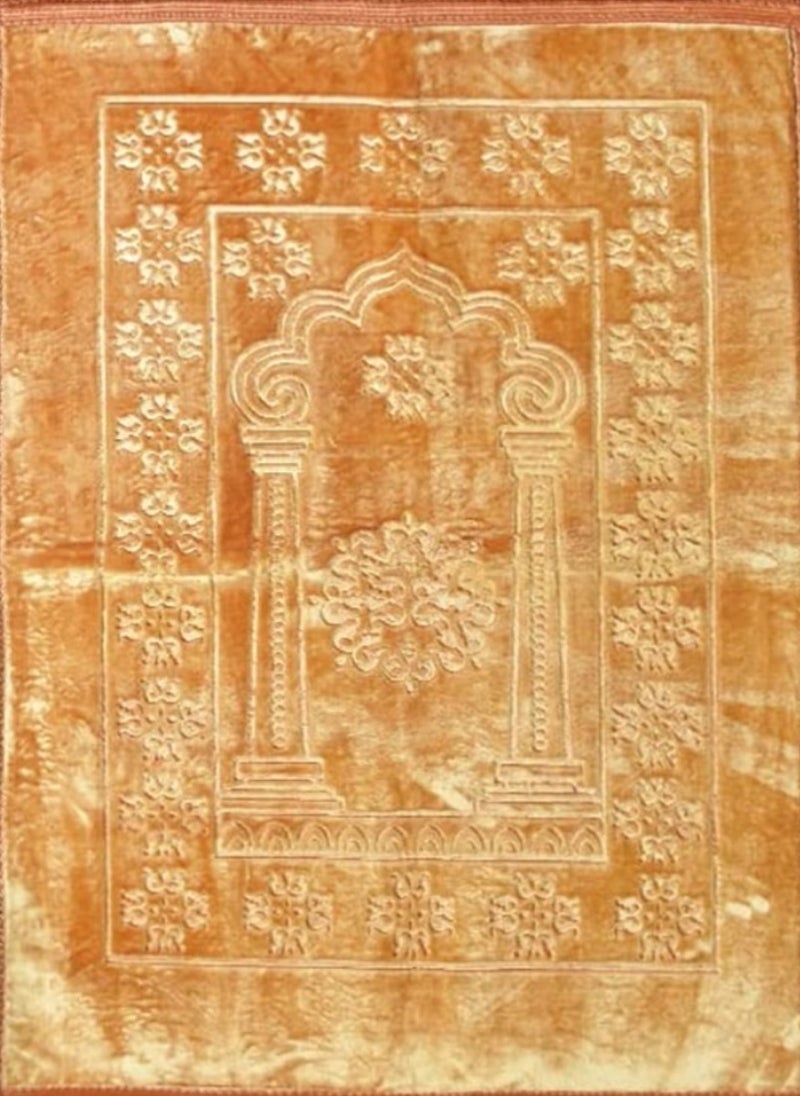 2 Pieces Soft and Silky Prayer Mat Large Size 80x120 cm Beige  - Image 2