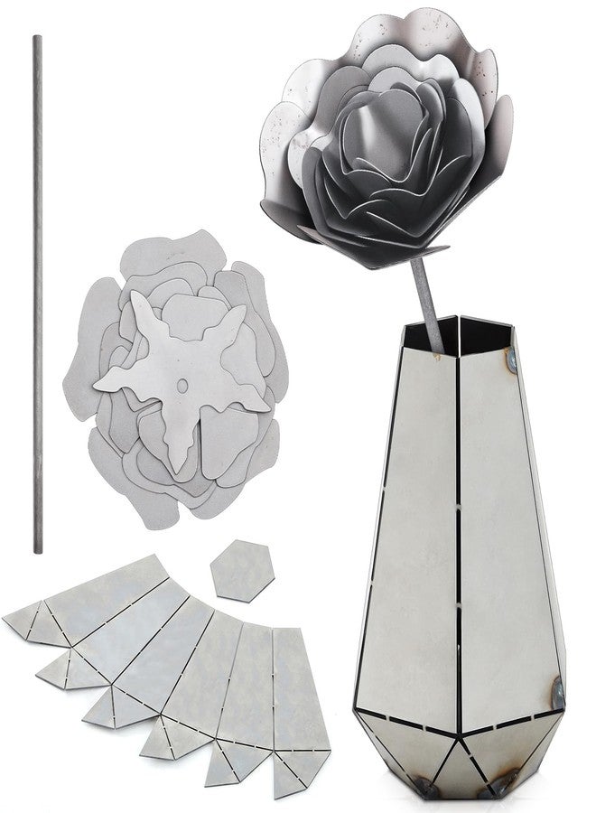 Otoolling Welding Coupons Vase and Flower Kit, Welding Practice Projects Kit, DIY 304 Stainless Steel Plate, Beginner for Tig Mig, to Master and Improve Skills(Rose Style) - Image 1