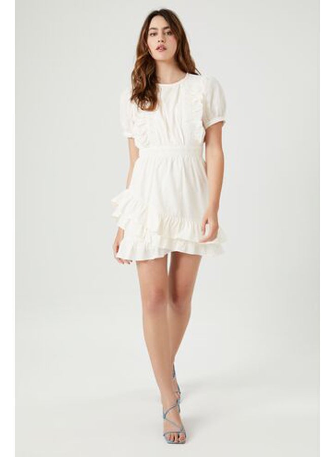 FOREVER 21 Crochet Lace Ruffle Mini Dress - Image 4