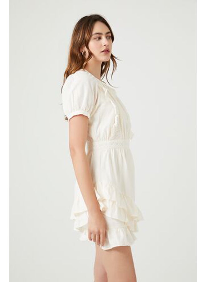 FOREVER 21 Crochet Lace Ruffle Mini Dress - Image 2