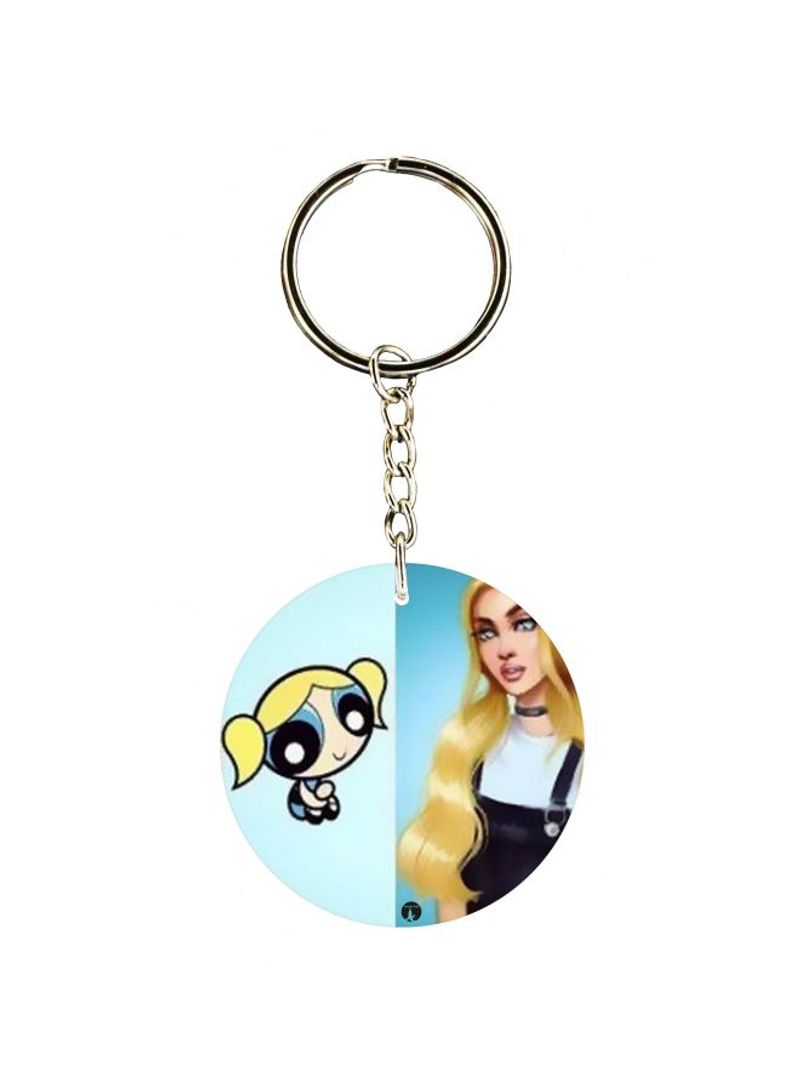 RKN Cartoon Girl Printed Keychain
