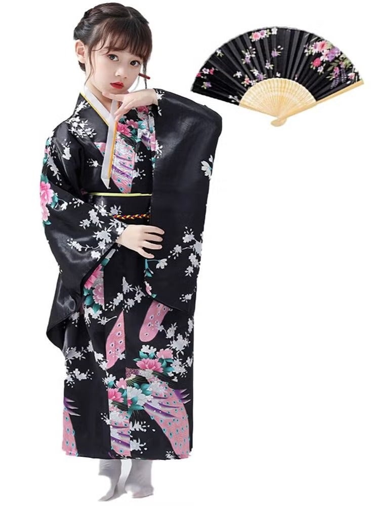 Japanese Traditional Dress Kimono Robe for Kids Girls Costume - Image 1