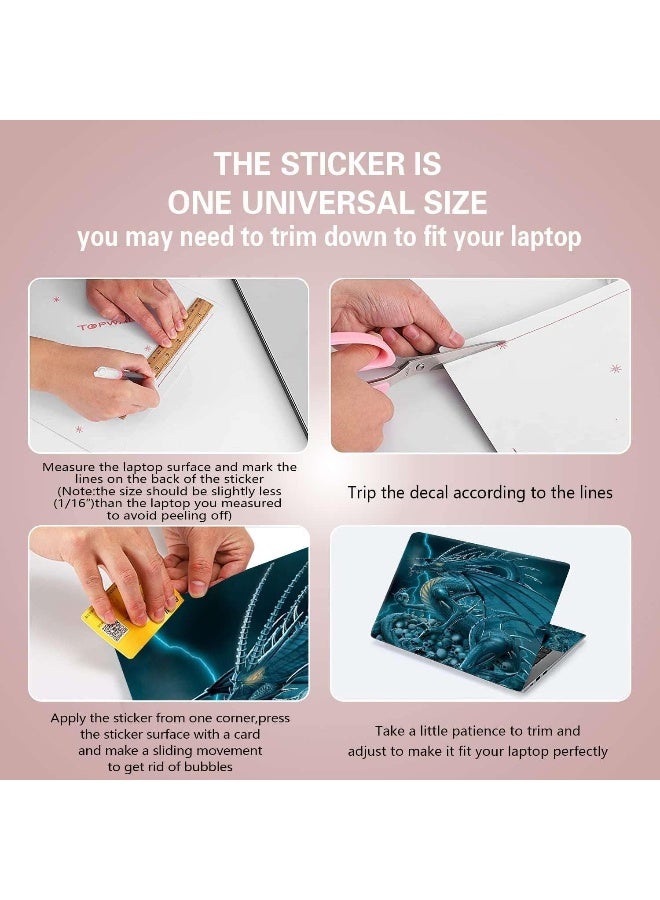 BPA® Laptop Notebook Skin Sticker Cover Decal Fits 12 13 13.3 14 15 15.4 15.6 inch Laptop Protector Notebook PC Easy to Apply, Remove and Change Styles (Pterosaur and Skulls) - Image 2