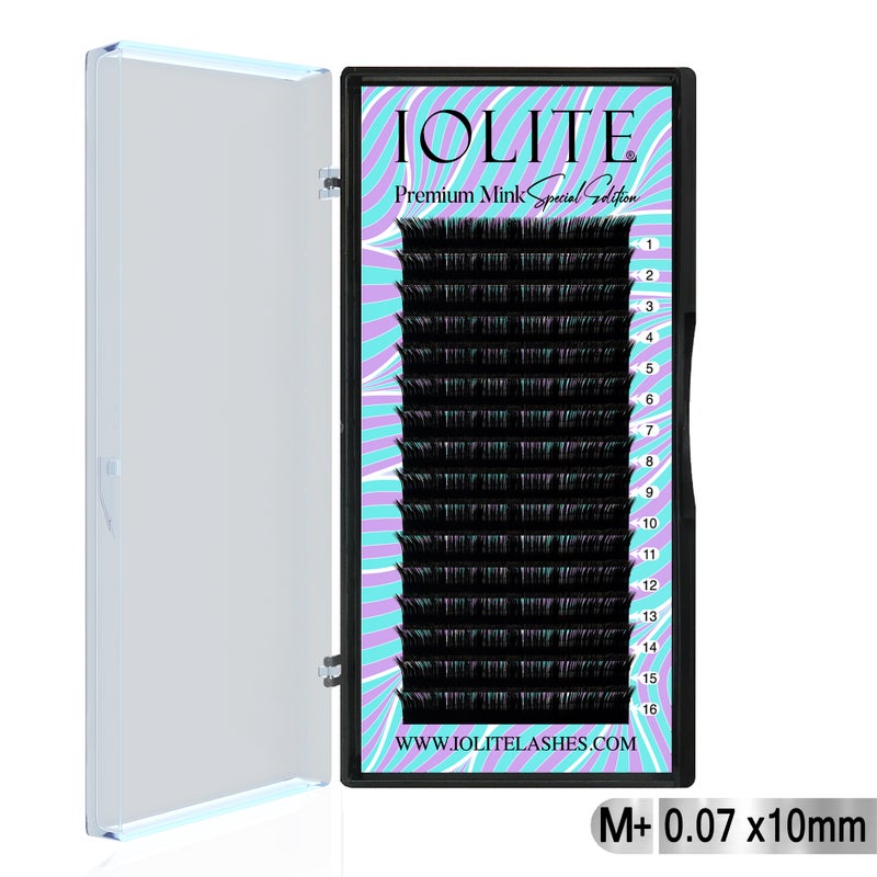 IOLITE Premium Mink  False Eyelash Extension M+ Curl Individual Lashes.07T 6 to 15mm & Mix - 11MM