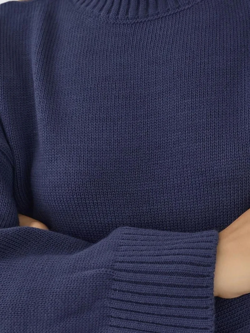 Hiccup Midnight Blue Crew Neck Cozy Sweater for Women | Best Price UAE