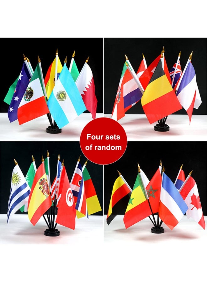 SODANEED 2026 World Cup Soccer Handheld Flags – Set of 48 Polyester Desk Flags, One Flag for Each Competing Country Team – Small Desk & Table Stick Flag Set, International Soccer Party Decorations - Image 2