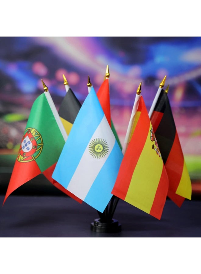 SODANEED 2026 World Cup Soccer Handheld Flags – Set of 48 Polyester Desk Flags, One Flag for Each Competing Country Team – Small Desk & Table Stick Flag Set, International Soccer Party Decorations - Image 4
