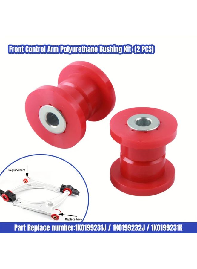 Red Control Arm Bushing Kit Polyurethane MQB Chassis For VW Audi Seat - Image 1