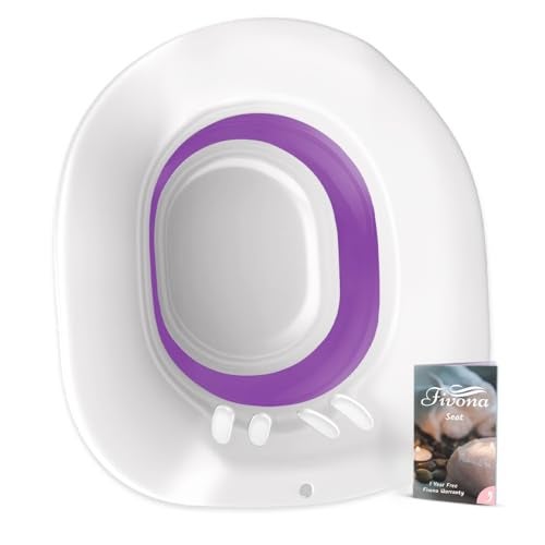 Fivona Sitz Bath for Toilet Seat Postpartum and Hemorrhoids Care - Yoni Steam Seat - Foldable Basin for Epsom Salt Soak - Portable Bidet BPA Free Temperature Resistant - Universal Fit - Purple - Image 1