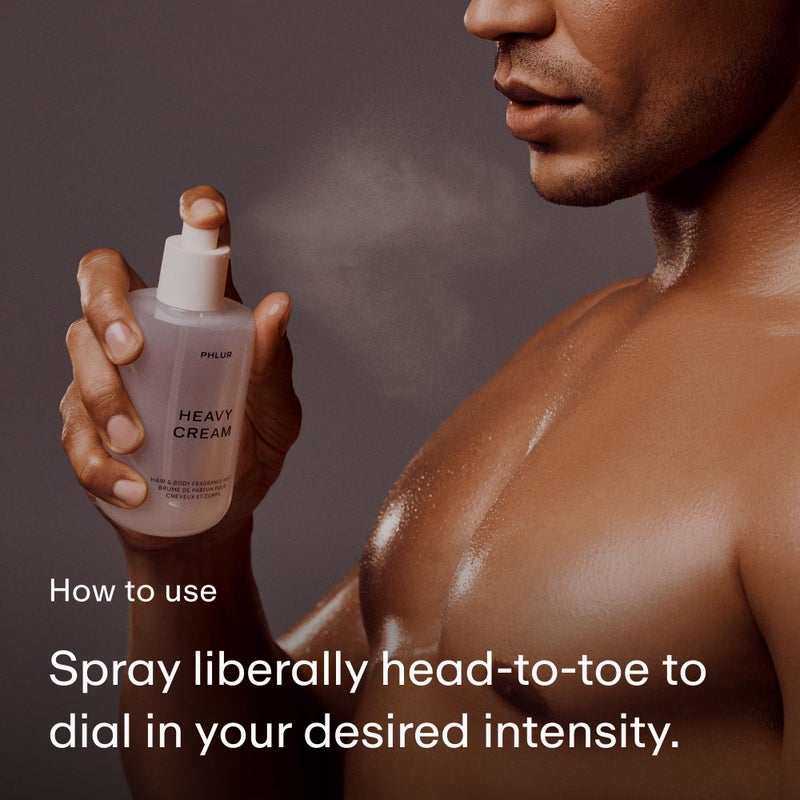 PHLUR Heavy Cream Body Mist â€“ Hair and Body Mist & Body Spray Marshmallow, Whipped Cream, Jasmine, Coconut & Vanilla Body Spray (8 FL Oz) - Image 4