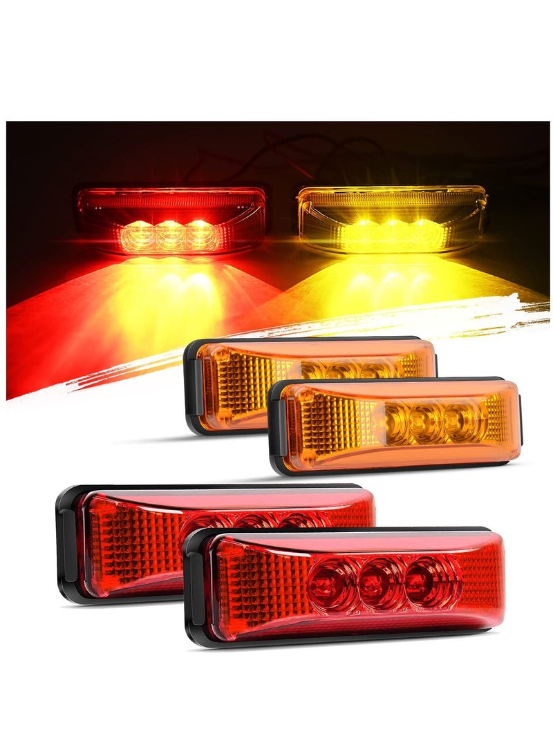 MUNTAQI LED Marker Light TL-33 4PCS 3.9 Inch 3 Led Truck Trailer Light Front Rear LED Side Marker Lights Clearance Indicator Lamp Waterproof Sealed Surface Mounted LED Marker Light - Image 1