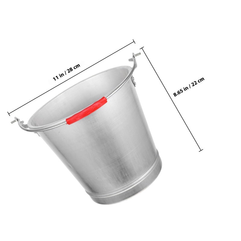28cm Aluminum Water Bucket Thickened Portable Container with Handle for Home Garden Cleaning - Image 3