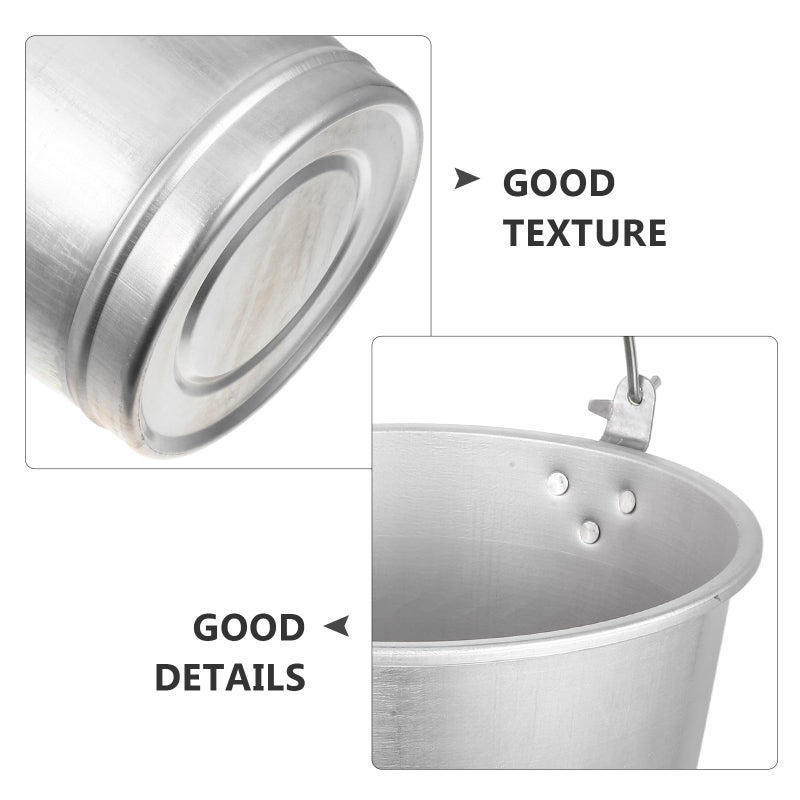 28cm Aluminum Water Bucket Thickened Portable Container with Handle for Home Garden Cleaning - Image 4
