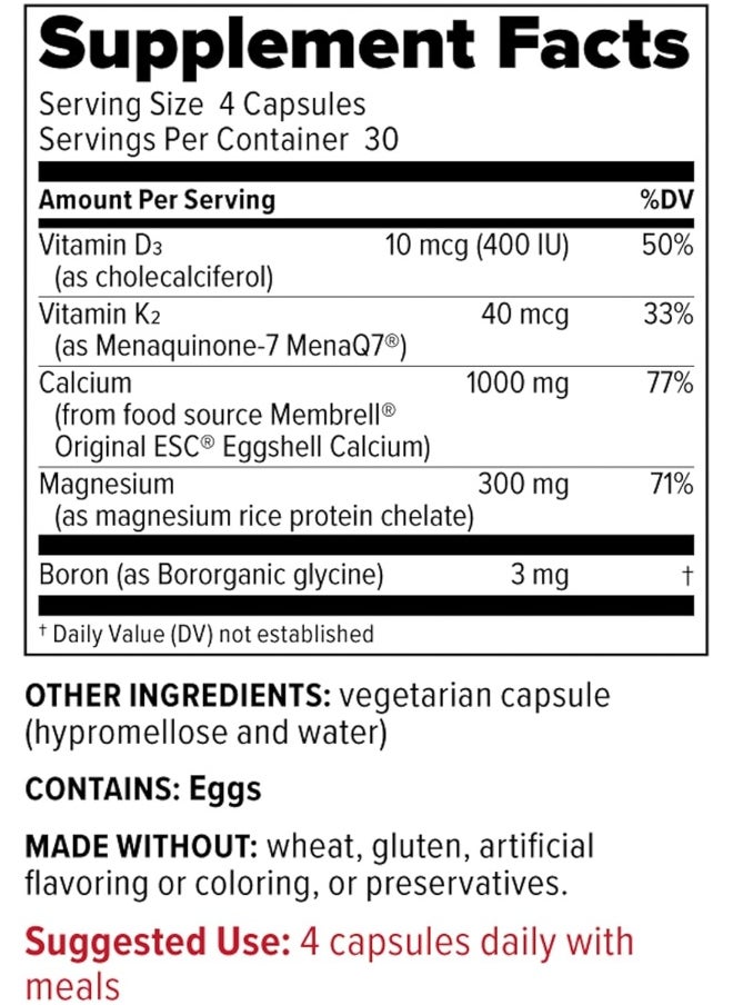REDD REMEDIES Redd Remedies Membrell - Bone Health Plus D3 & K2 120 Vegetarian Capsules  - Image 2