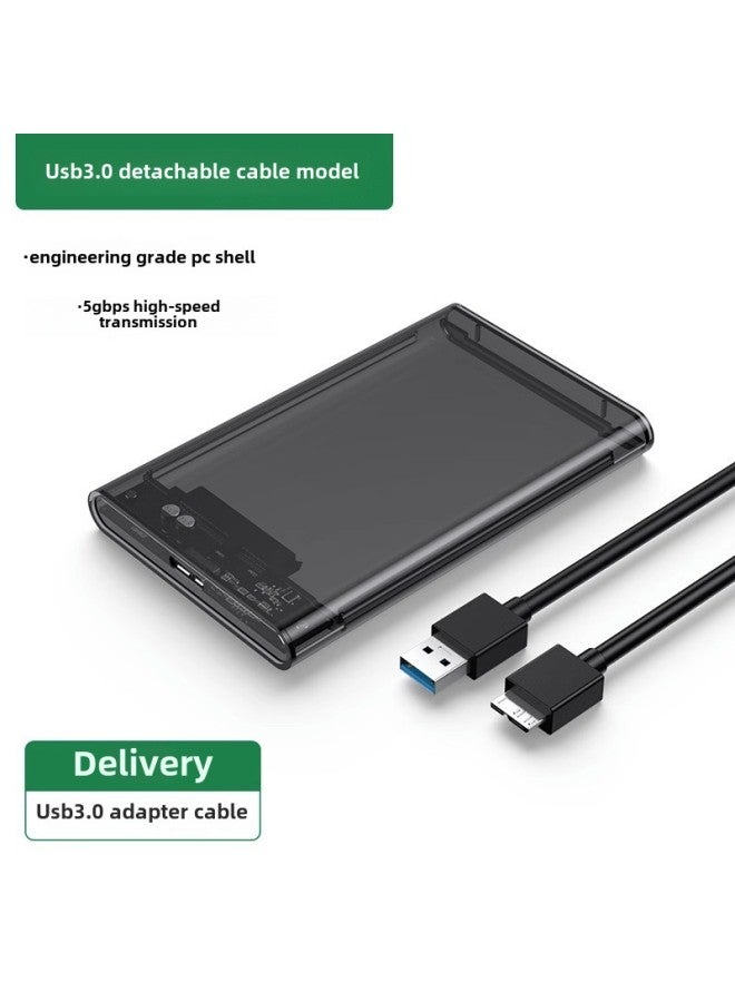 Transparent Mobile Hard Disk Box Usb3.02.5 Inch Mechanical Solid Ssd Shell Changed To Reader Disk-Color:gray 3.0  - Image 1
