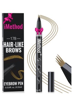 iMethod iMethod Eyebrow Pen - Eyebrow Pencil with Micro 4-Fork Tip, Microblading Eyebrow Pen for Natural Hair-Like Brows, Long-Lasting Eye Brow Pencils for Women, Smudge-proof, Light Brown  - Image 1