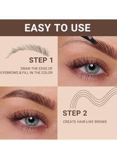 iMethod iMethod Eyebrow Pen - Eyebrow Pencil with Micro 4-Fork Tip, Microblading Eyebrow Pen for Natural Hair-Like Brows, Long-Lasting Eye Brow Pencils for Women, Smudge-proof, Light Brown  - Image 2