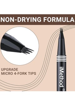 iMethod iMethod Eyebrow Pen - Eyebrow Pencil with Micro 4-Fork Tip, Microblading Eyebrow Pen for Natural Hair-Like Brows, Long-Lasting Eye Brow Pencils for Women, Smudge-proof, Light Brown  - Image 3