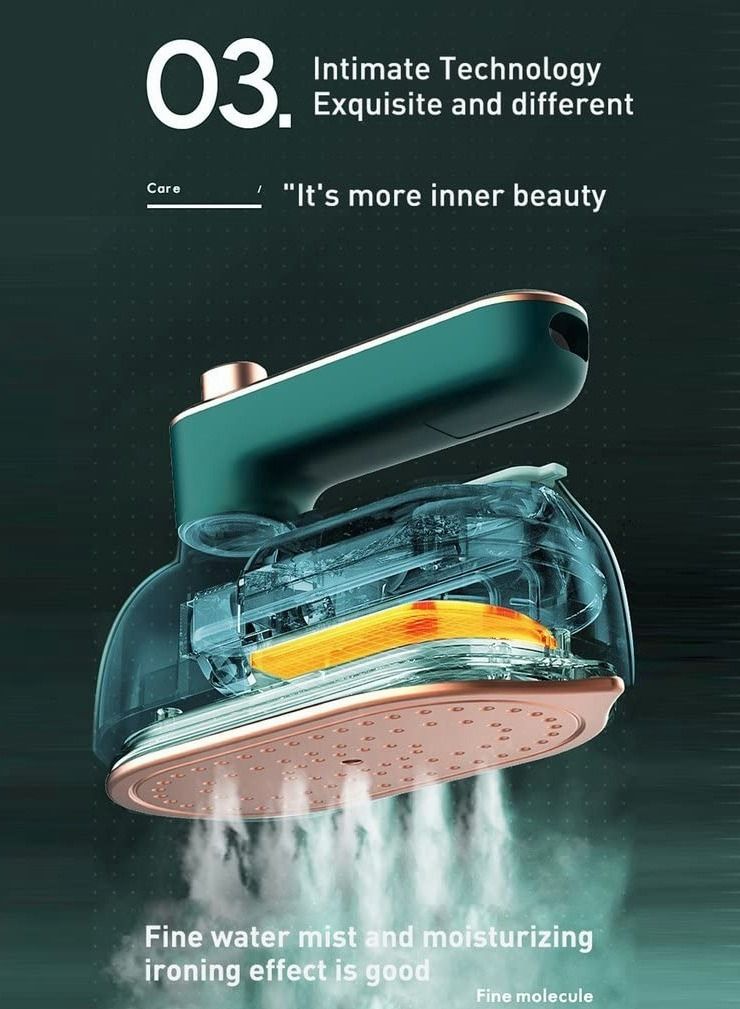 Excefore Portable Mini Ironing Machine, Foldable Travel Garment Steamer, Mini Machine Rotatable Handheld Steam Iron for Home Travel Business  - Image 3