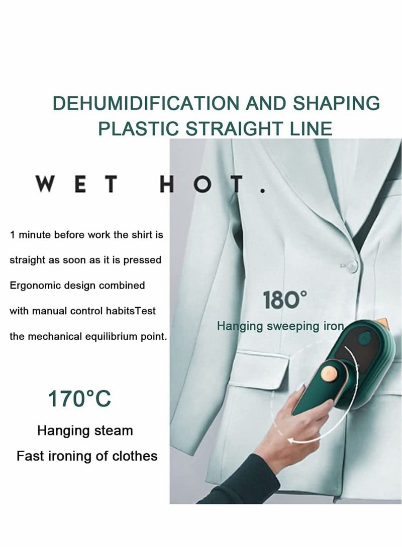 Excefore Portable Mini Ironing Machine, Foldable Travel Garment Steamer, Mini Machine Rotatable Handheld Steam Iron for Home Travel Business  - Image 4