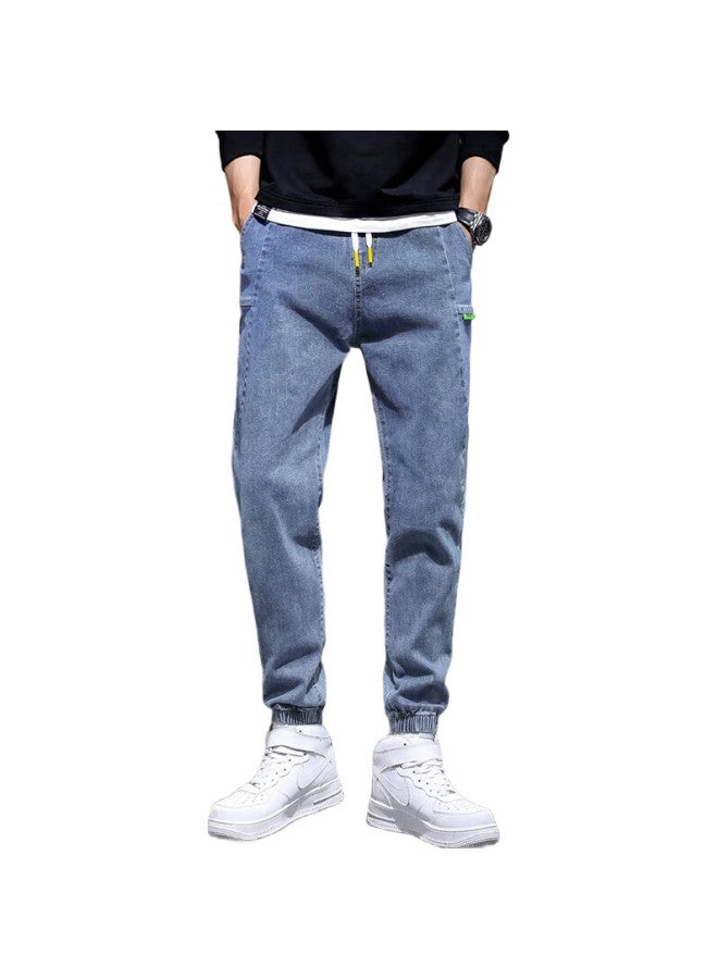 PLAYBOY Men'S Jeans Autumn And Winter Men'S Trousers Men'S Foot-Tied Workwear Casual Trousers Men'S Fashion Loose Long Trousers - Image 1