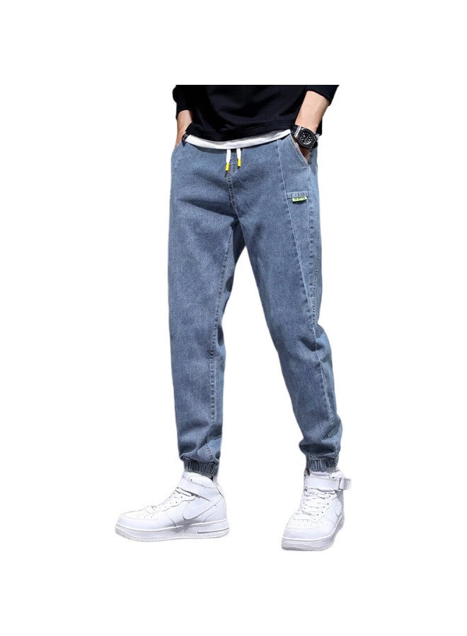 PLAYBOY Men'S Jeans Autumn And Winter Men'S Trousers Men'S Foot-Tied Workwear Casual Trousers Men'S Fashion Loose Long Trousers - Image 3