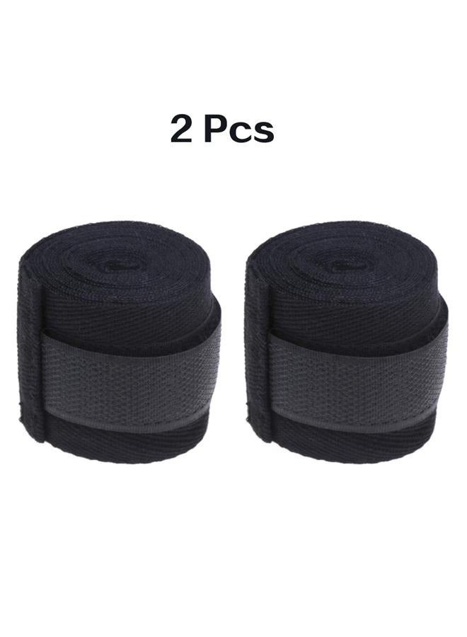Generic Boxing Hand Wraps 2.5meter -Boxing Hand Wraps Elastic Martial Arts Fist Bandages for Muay 2pcs Cotton Sports Strap Boxing Bandage for Muay Thai Taekwondo Hand Gloves Wraps, Black - Image 1