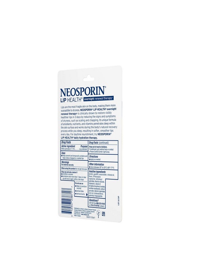 Neosporin Neosporin Lip Health Overnight Healthy Lips Renewal Therapy Petrolatum Lip Protectant, 0.27 Ounce (Pack of 1)  - Image 5