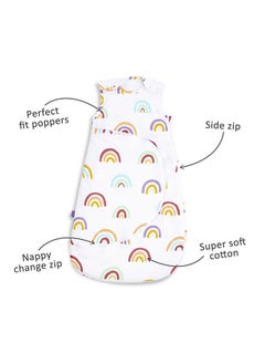 Snuz Pouch Sleeping Bag For Baby And Infant 2.5 Tog Clever Nappy Change Zip 100% Cotton For Temperatures Within 16 - 20 Celsiussuitable From 6 To 18Months Maximum Baby Length 86Cm - Rainbow  - Image 2