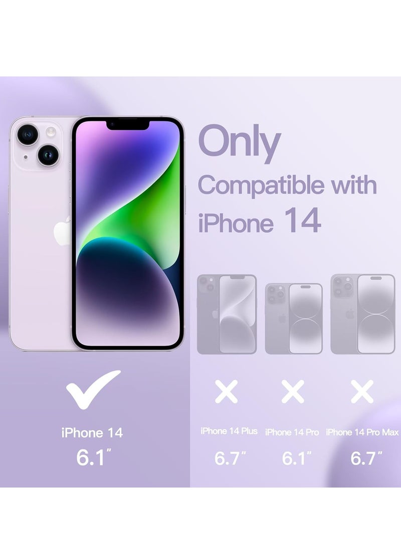 ELTRAZONE 5 in 1 Silicone Case for iPhone 14 6.1-Inch, with 2-Pack Screen Protector and 2-Pack Camera Lens Protector, Full Coverage Tempered Glass Film, Shockproof Phone Cover (Purple) - Image 2