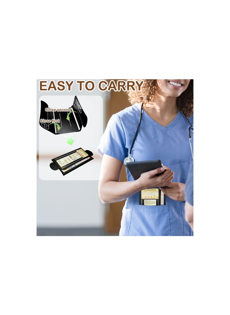 SYOSI - Nursing Clipboard Foldable, Aluminum Medical Clipboard with Nursing Edition Cheat Sheets, Nurse Folding Clipboard for Nurses Doctors Nursing Student Gifts, Black, Trifold Nurse Clipboard(1Pack ) - Image 1